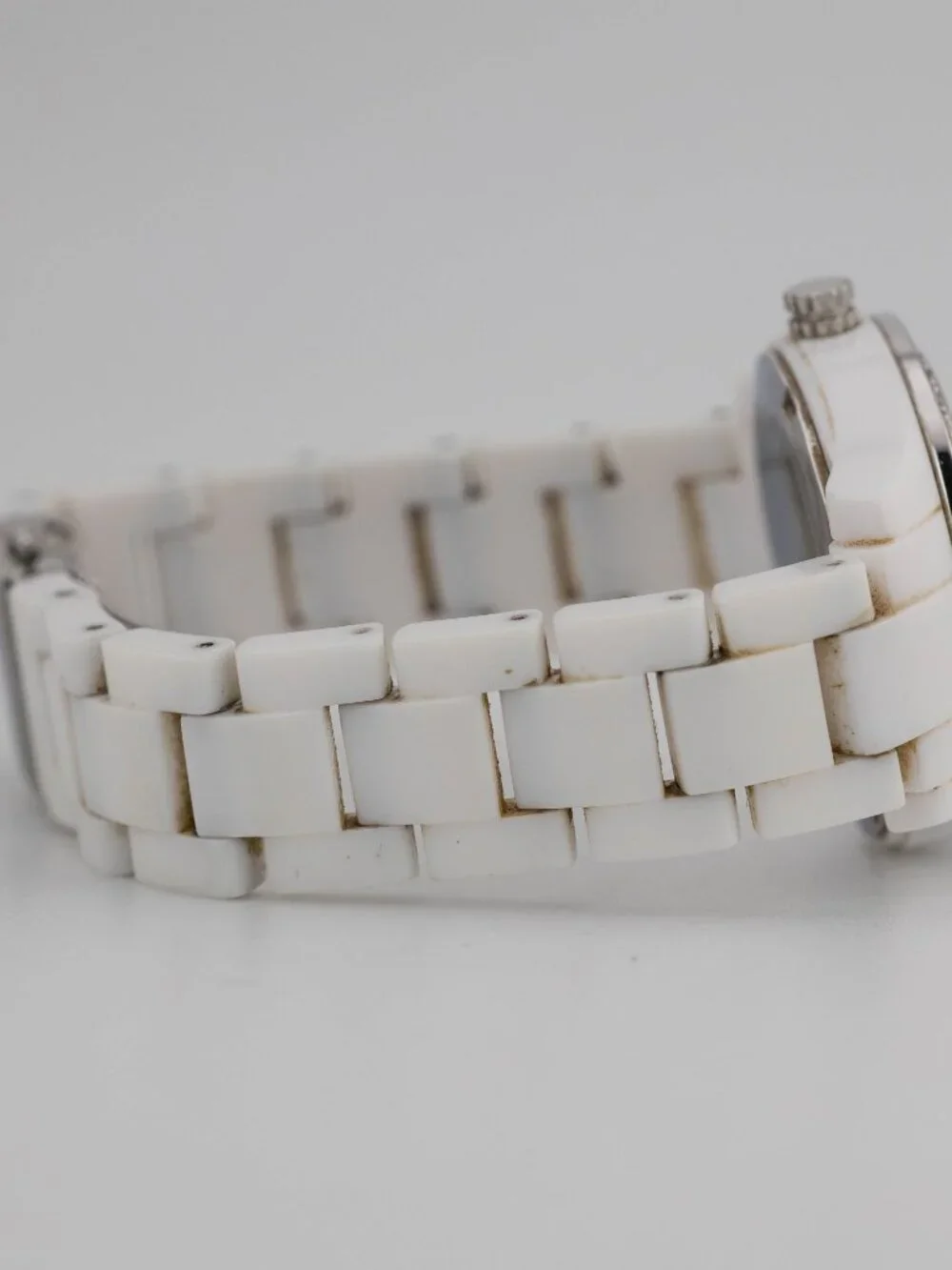 FOSSIL ES-2437 Stella White Resin Date Quartz Analog Women's Watch New Battery